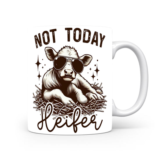 Hrnek s vtipným nápisem – NOT TODAY – černobílý motiv
