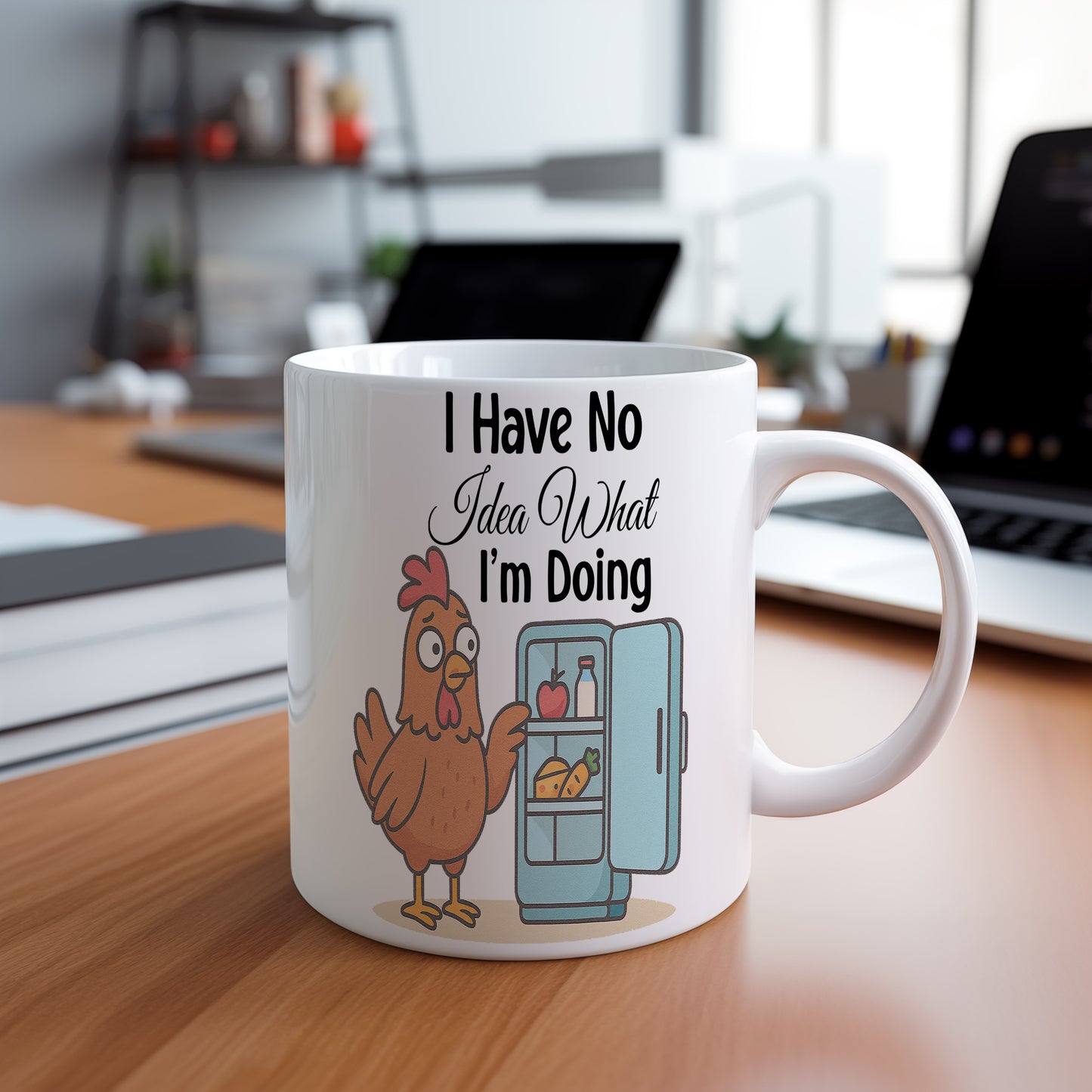 Hrnek s vtipným nápisem – No Idea