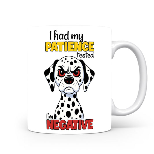 Hrnek s vtipným nápisem – PATIENCE tested