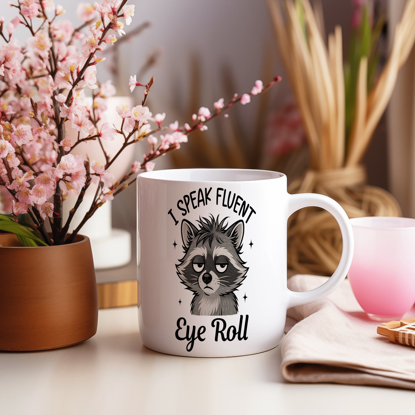 Hrnek s vtipným nápisem – I SPEAK FLUENT