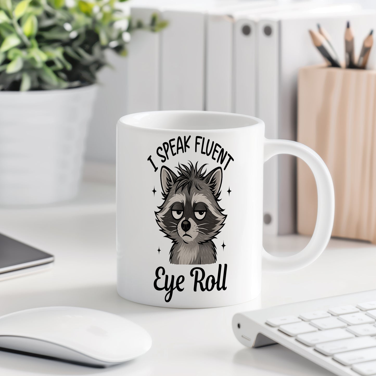 Hrnek s vtipným nápisem – I SPEAK FLUENT
