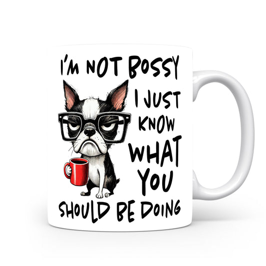 Hrnek s vtipným nápisem – I'M NOT BOSSY