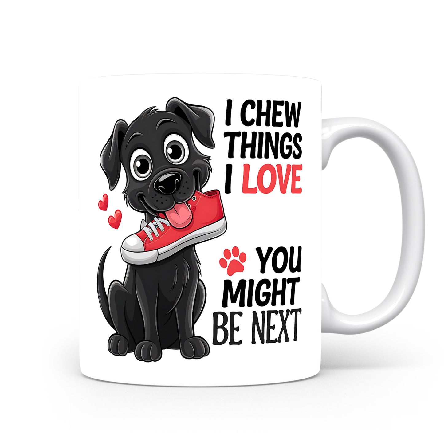 Hrnek s vtipným nápisem – I CHEW THINGS