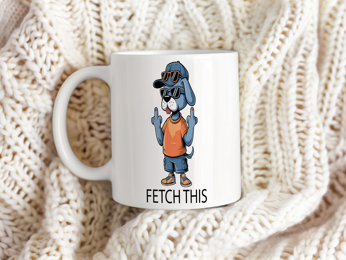 Hrnek s vtipným nápisem – FETCH THIS