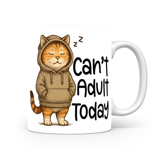 Hrnek s vtipným nápisem – Can't Adult
