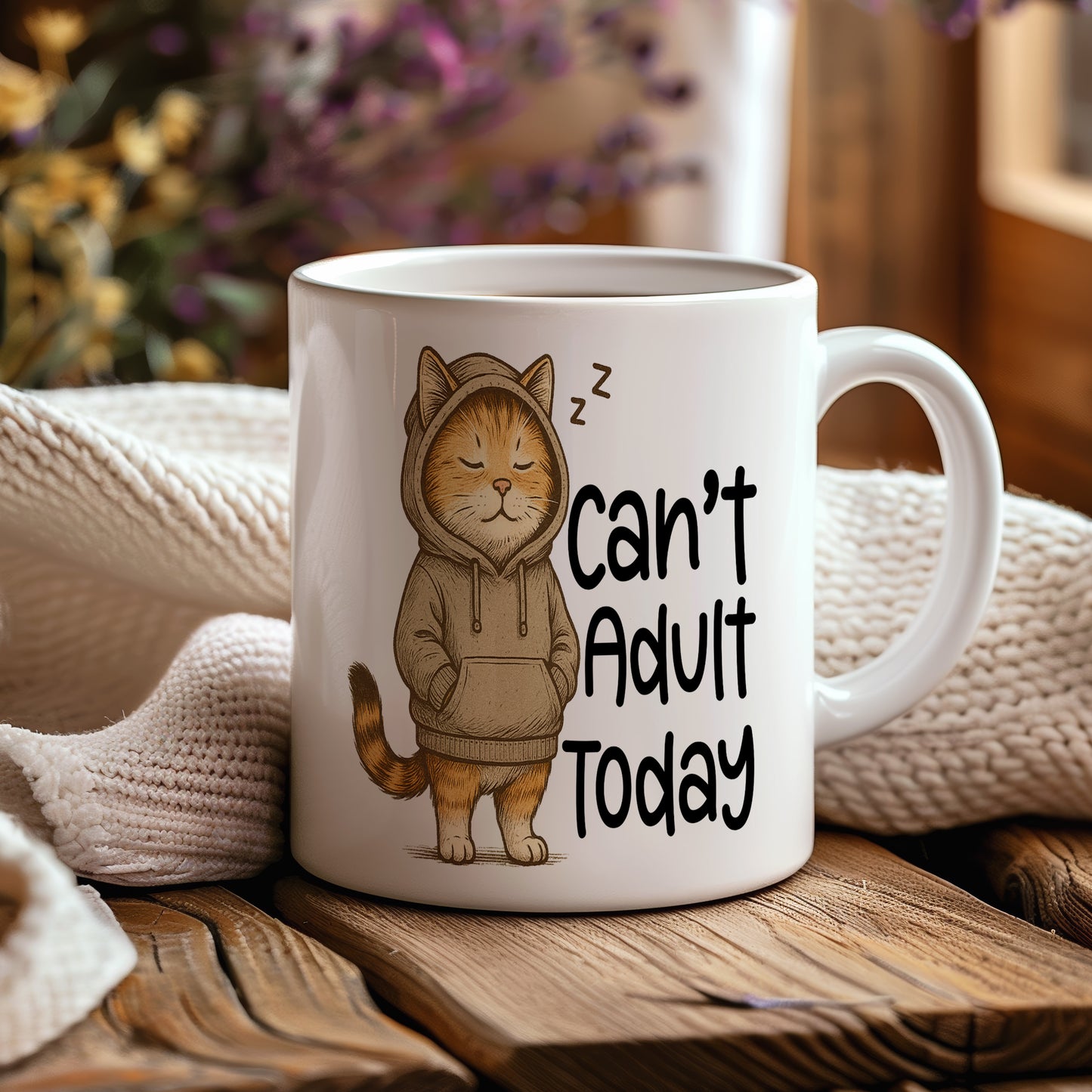 Hrnek s vtipným nápisem – Can't Adult