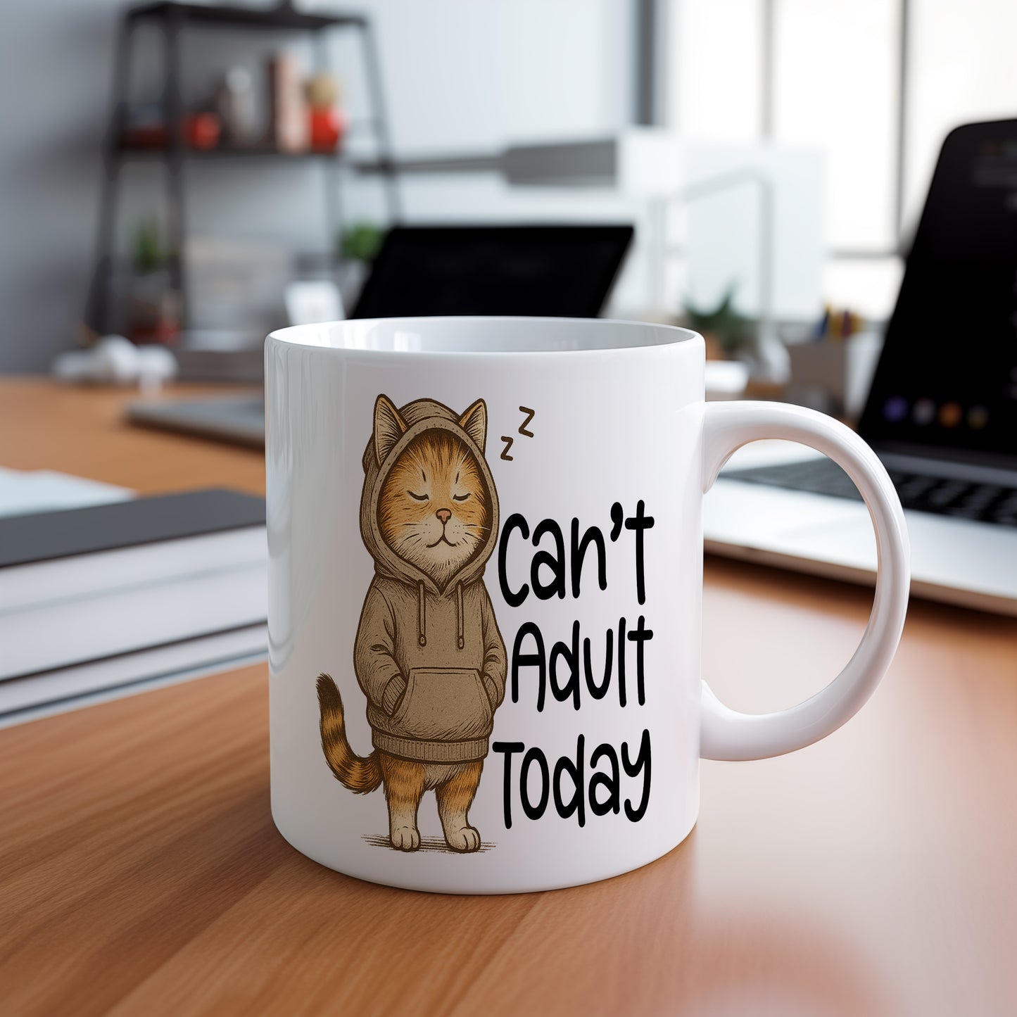 Hrnek s vtipným nápisem – Can't Adult