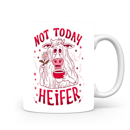 Hrnek s vtipným nápisem – Not Today – červený motiv