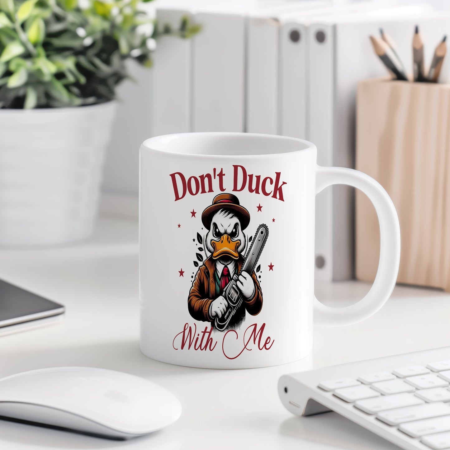 Hrnek s vtipným nápisem – Don't Duck