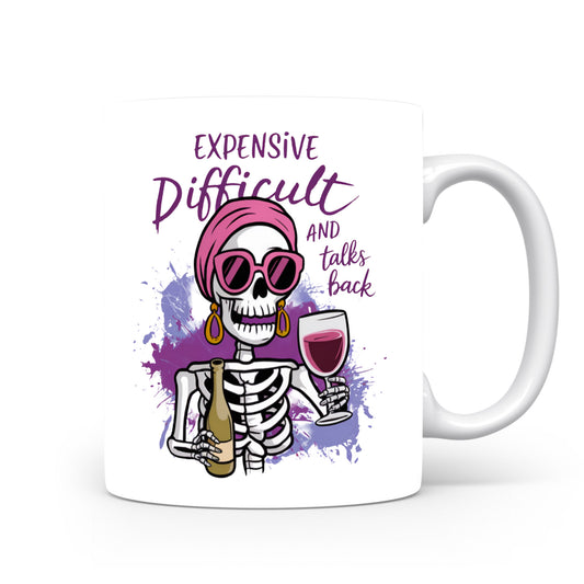 Hrnek s vtipným nápisem – Expensive Difficult