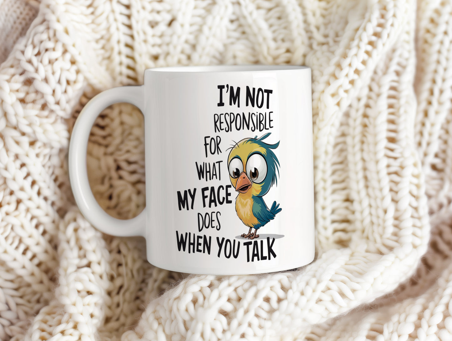 Hrnek s vtipným nápisem – I'M NOT RESPONSIBLE