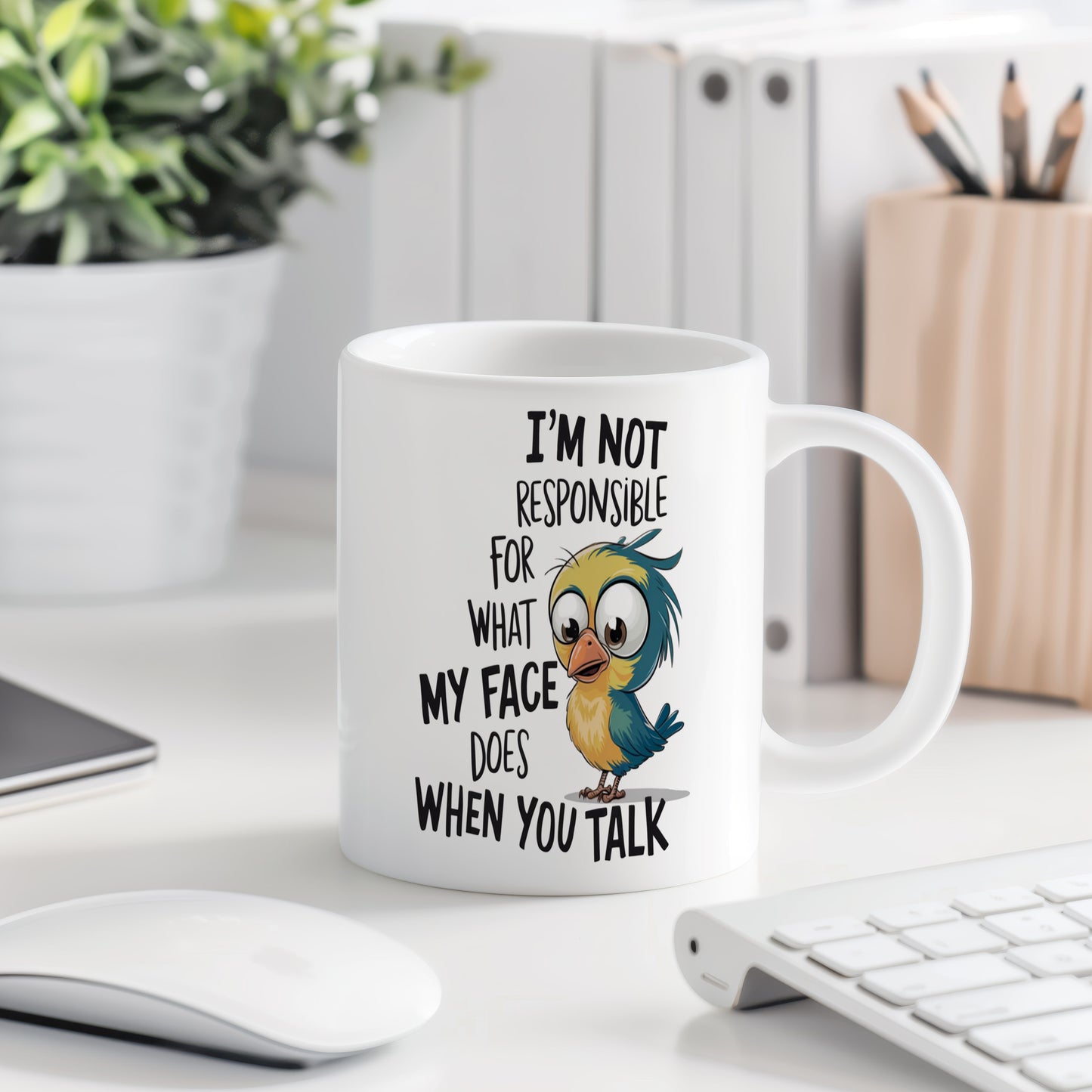 Hrnek s vtipným nápisem – I'M NOT RESPONSIBLE