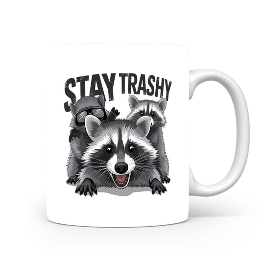 Hrnek s vtipným nápisem – STAY TRASHY