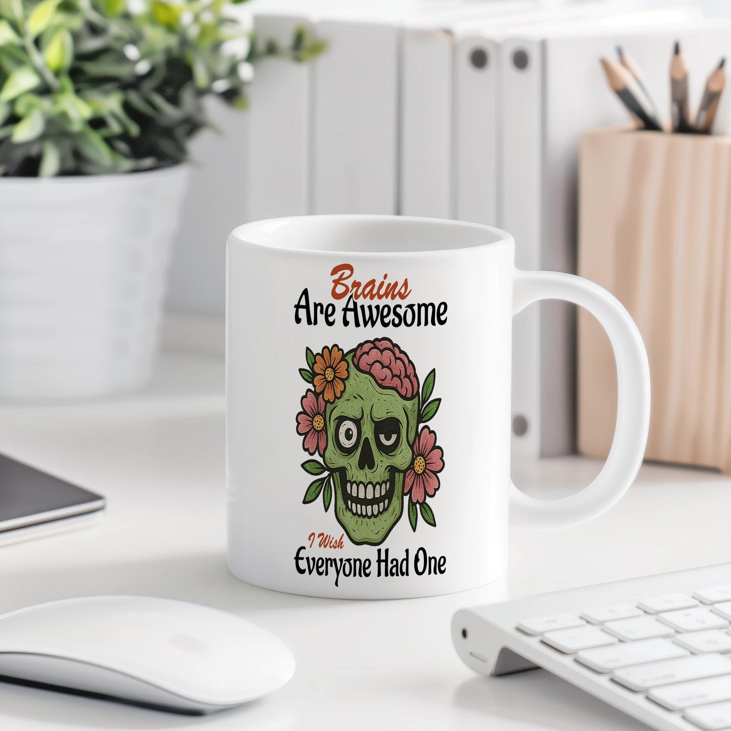 Hrnek s vtipným nápisem – Brains Are Awesome