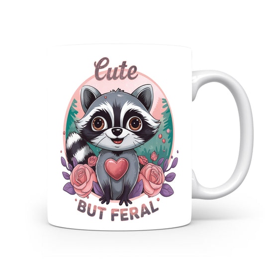 Hrnek s vtipným nápisem – Cute but Feral