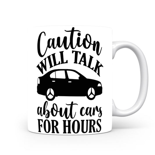 Hrnek pro automobilové nadšence – Caution will talk – auta nadšenec
