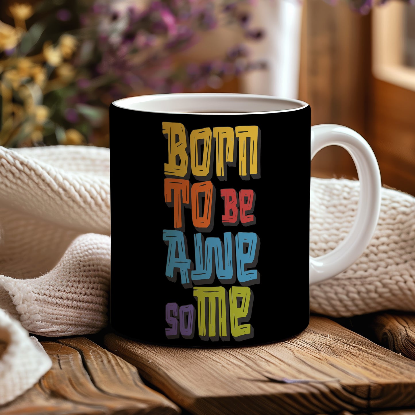 Hrnek s motivačním citátem – Born to be Awesome