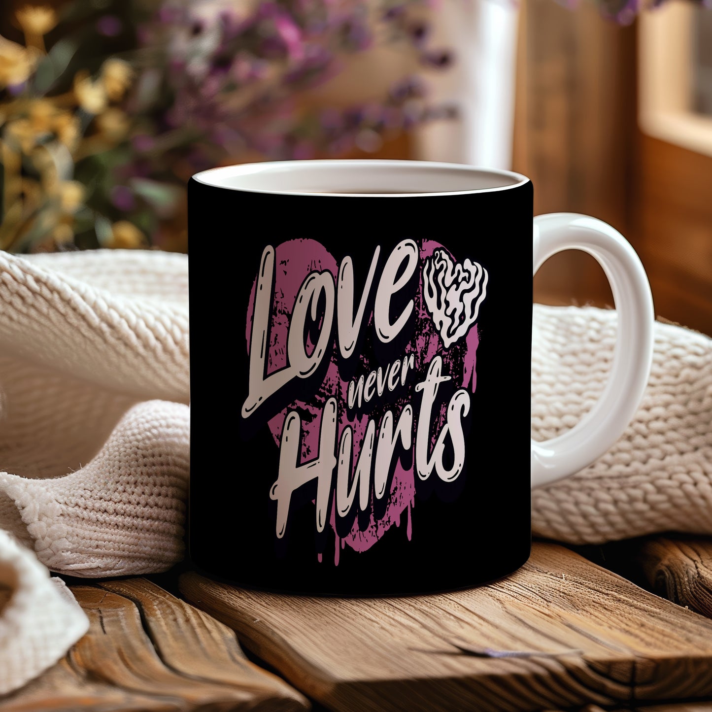 Hrnek s motivačním citátem – Love Never Hurts