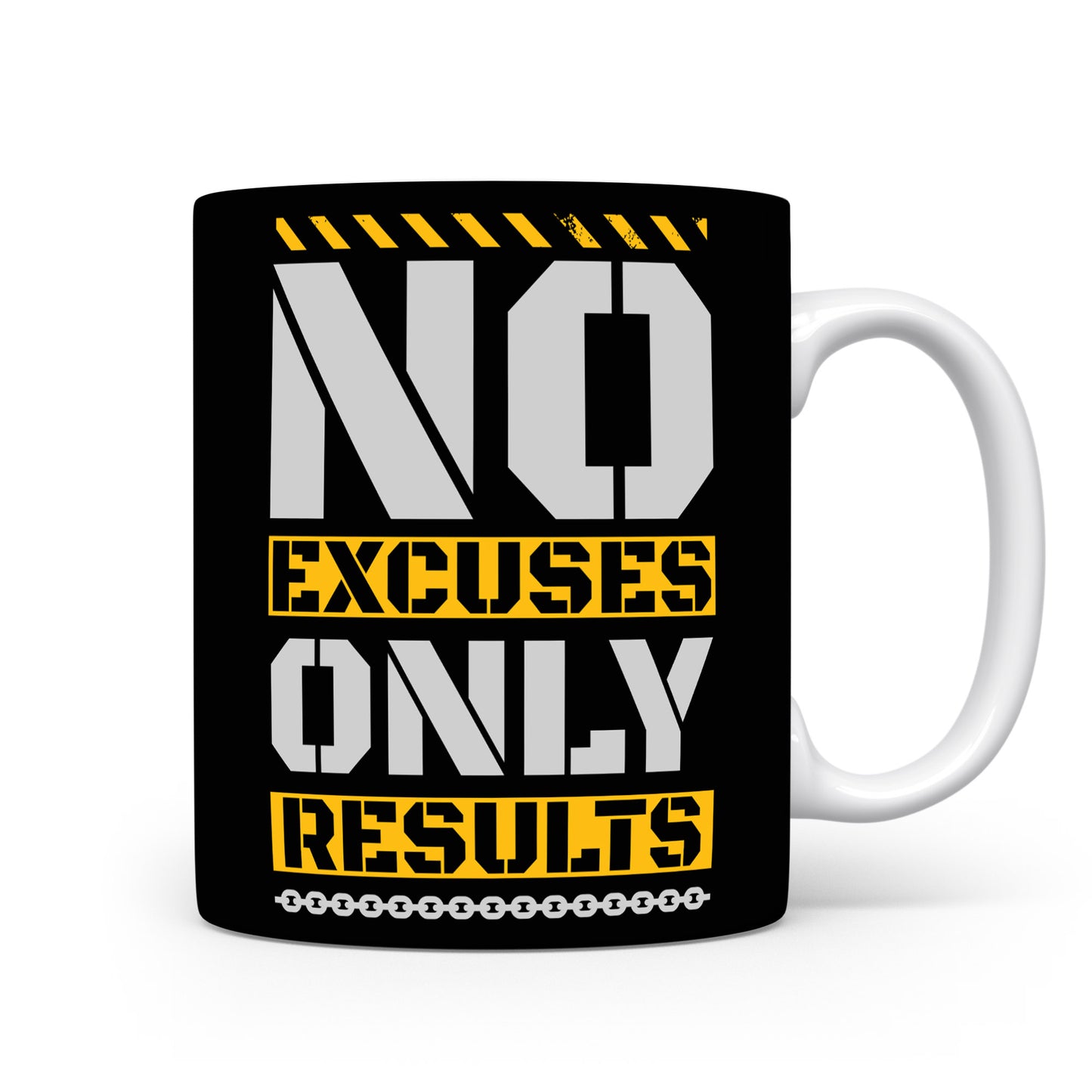 Hrnek s motivačním citátem – No Excuses
