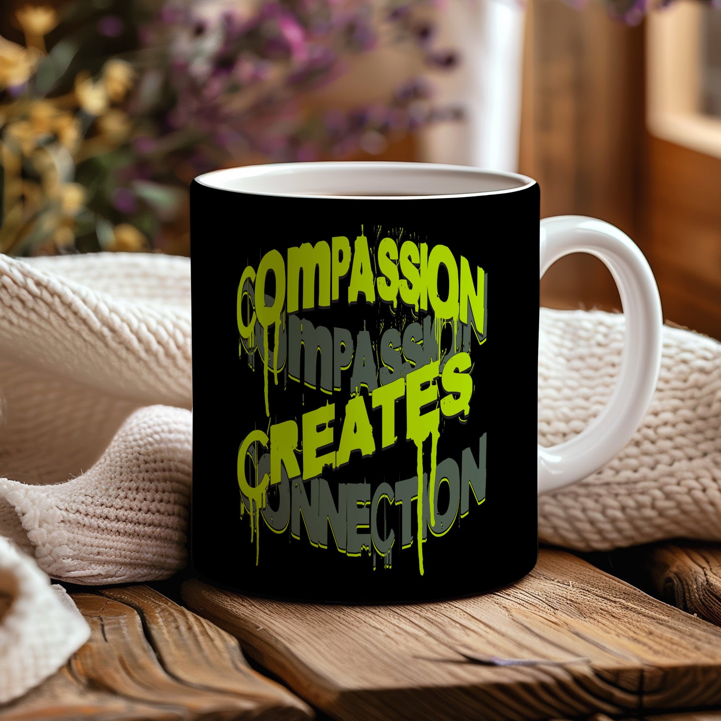 Hrnek s motivačním citátem – Compassion Creates Connection