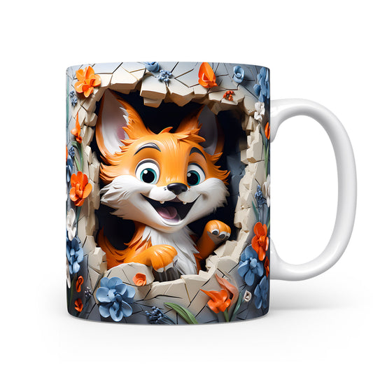 Hrnek s roztomilým lišákem a 3D efektem