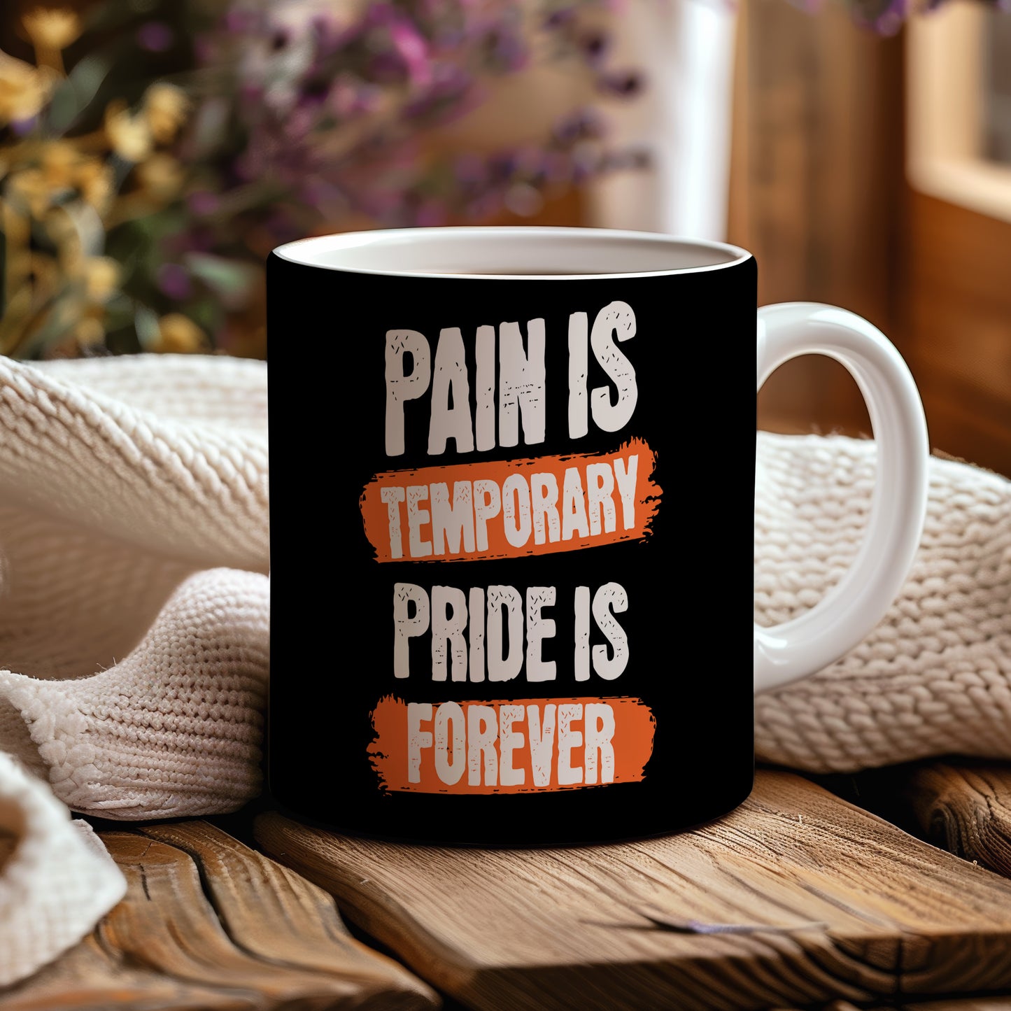 Hrnek s motivačním citátem – Pain is Temporary