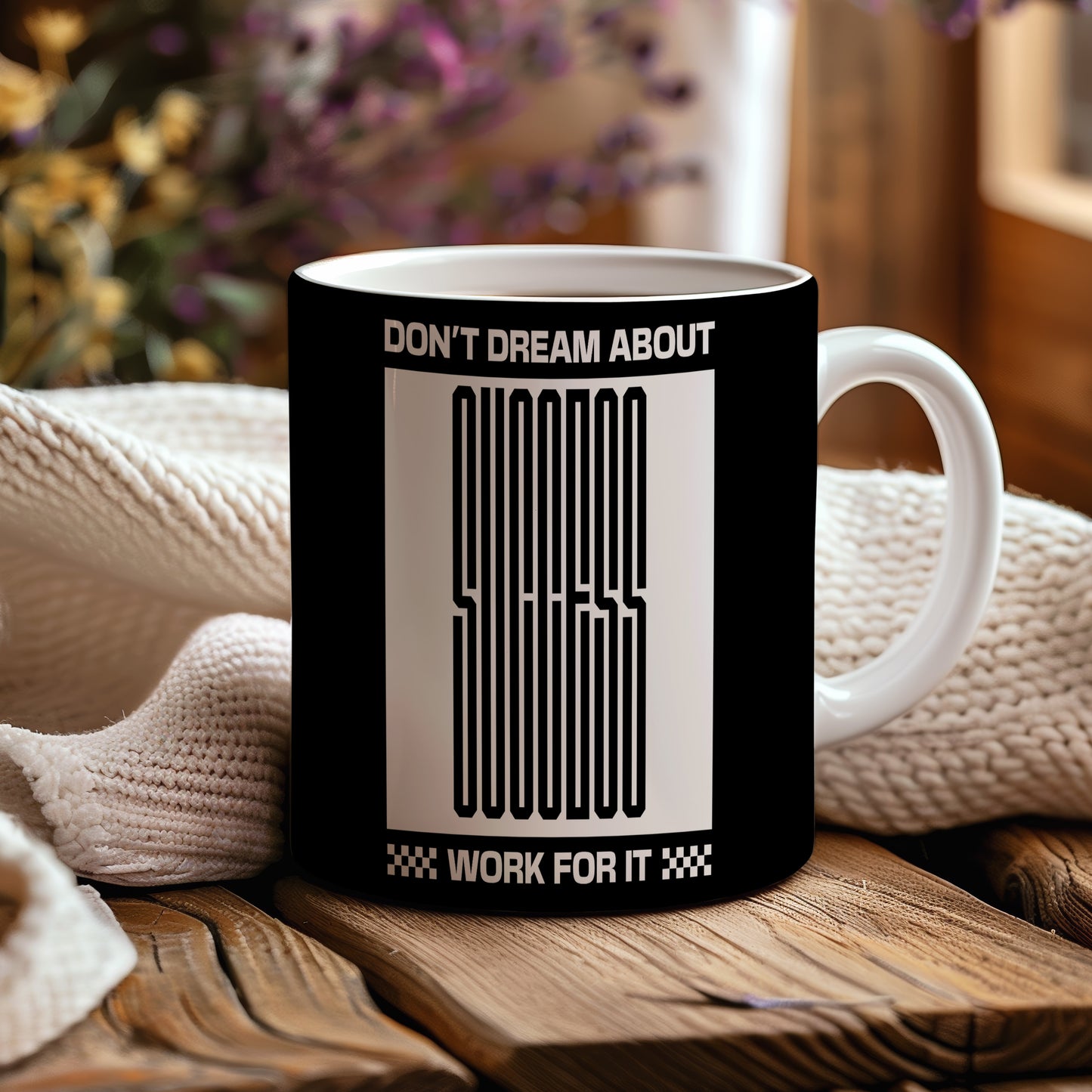 Hrnek s motivačním citátem – Don't Dream About Success