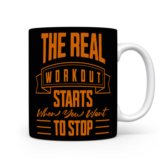 Hrnek s motivačním citátem – The Real Workout