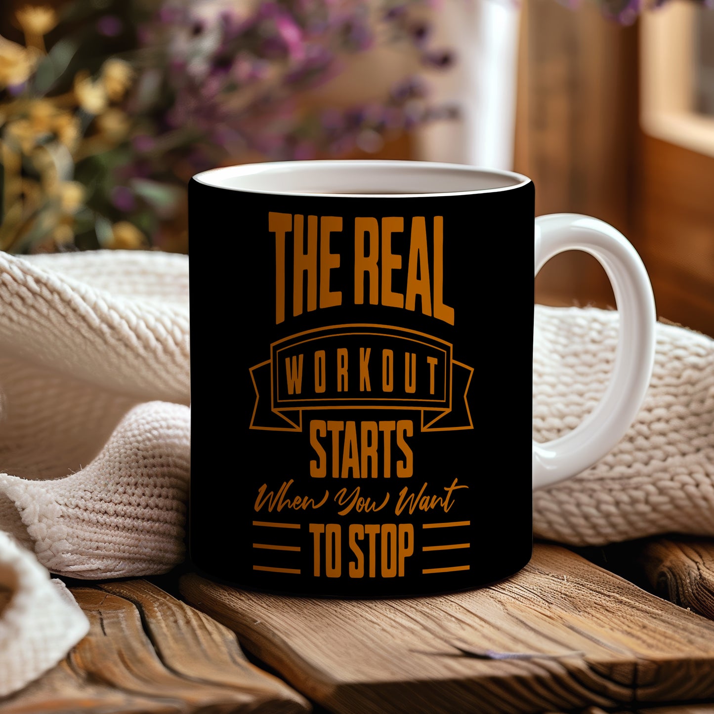 Hrnek s motivačním citátem – The Real Workout