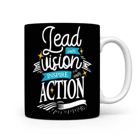 Hrnek s motivačním citátem – Lead with Vision