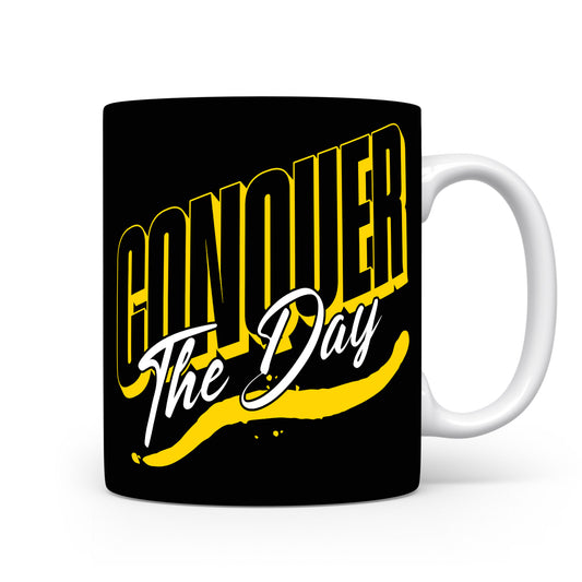 Hrnek s motivačním citátem – Conquer the Day