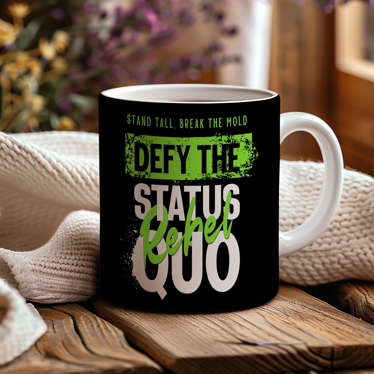 Hrnek s motivačním citátem – Defy the Status Quo
