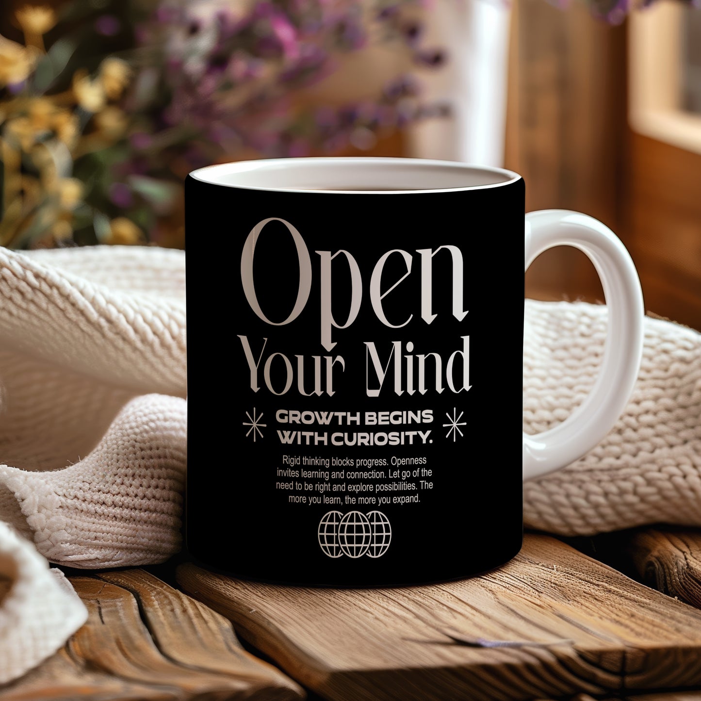 Hrnek s motivačním citátem – Open Your Mind