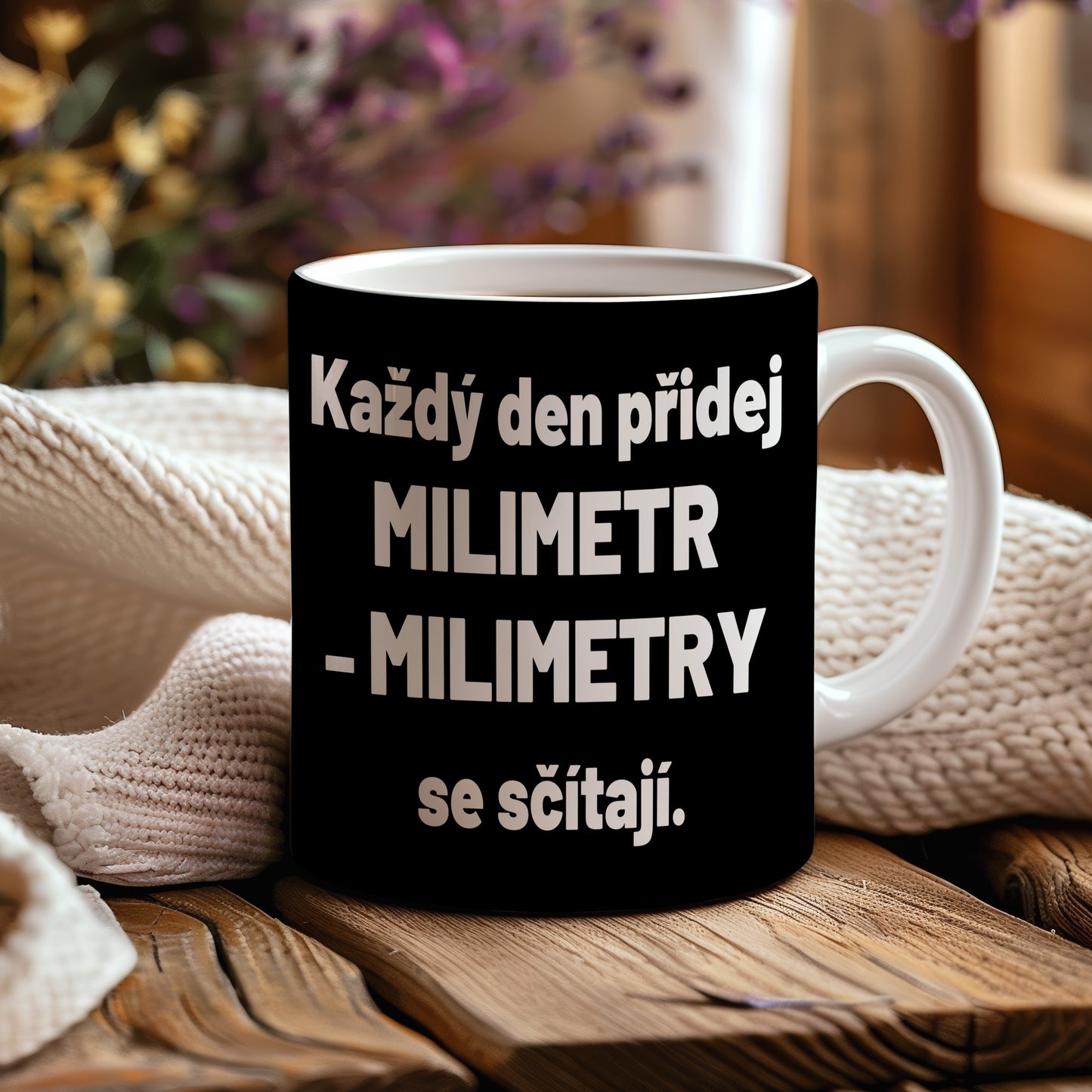 Motivační hrnek – Každý den přidej milimetr