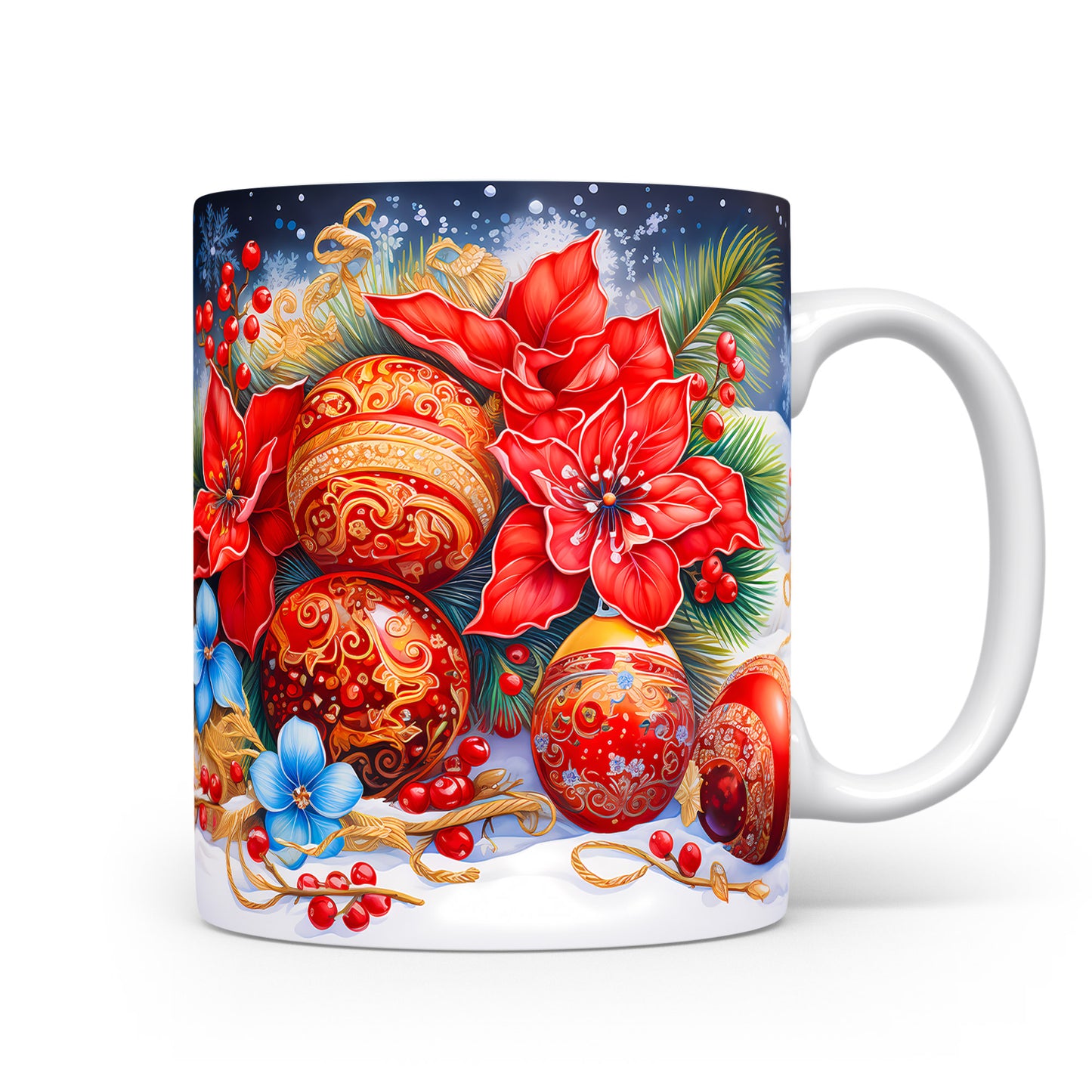 Vánoční hrnek s ozdobami – krásný design