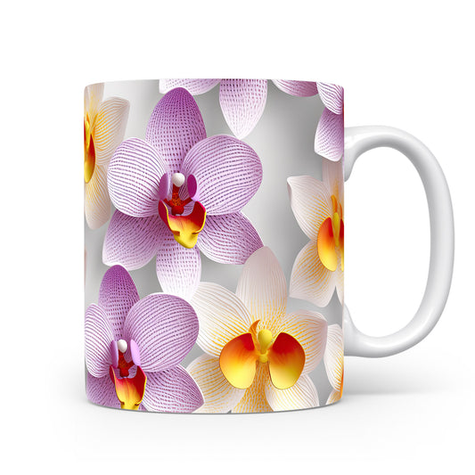 Hrnek s motivem orchidejí – bílým provedením