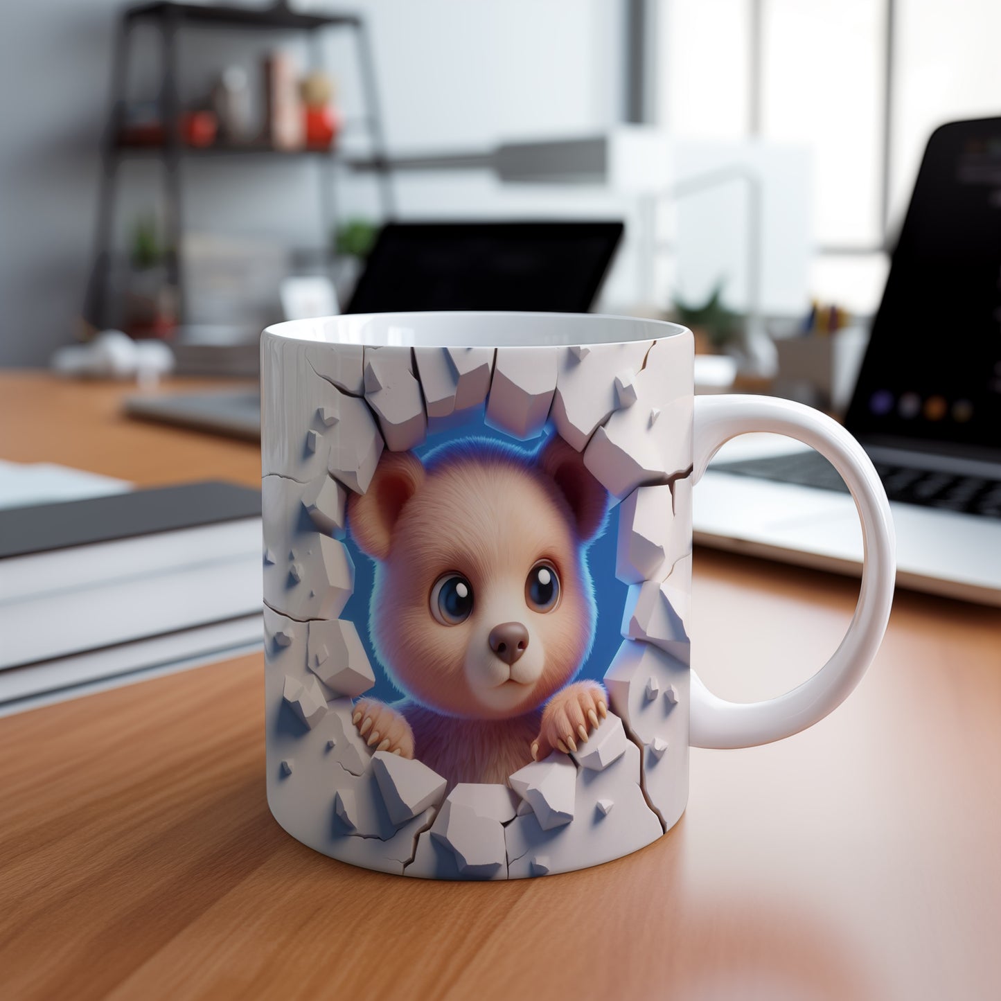 Hrnek s roztomilým medvídkem 3D efektem