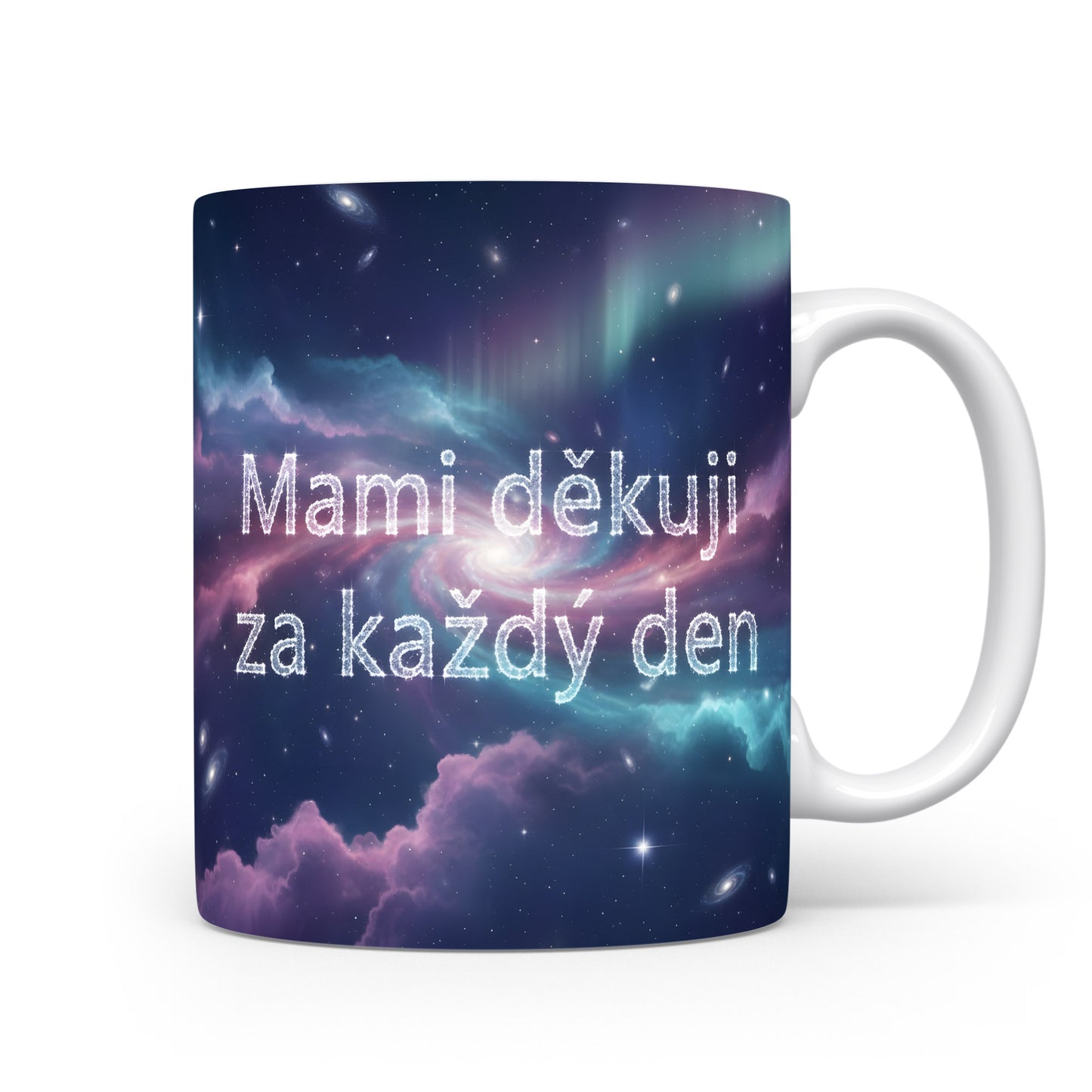 Hrnek Mami děkuji za každý den – snová galaxie plná hvězd – varianta 11