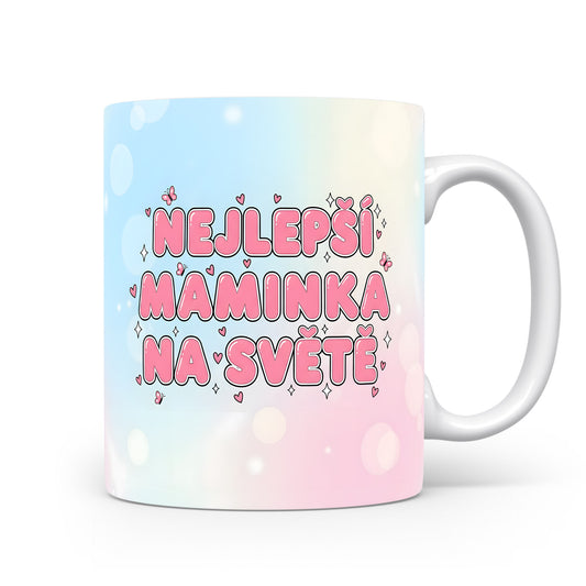 Hrnek Nejlepší maminka na světě – pastelový sen s bublinkami – varianta 11