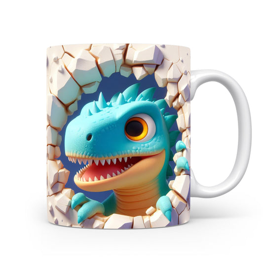 Hrnek s roztomilým dinosaurkem 3D efektem