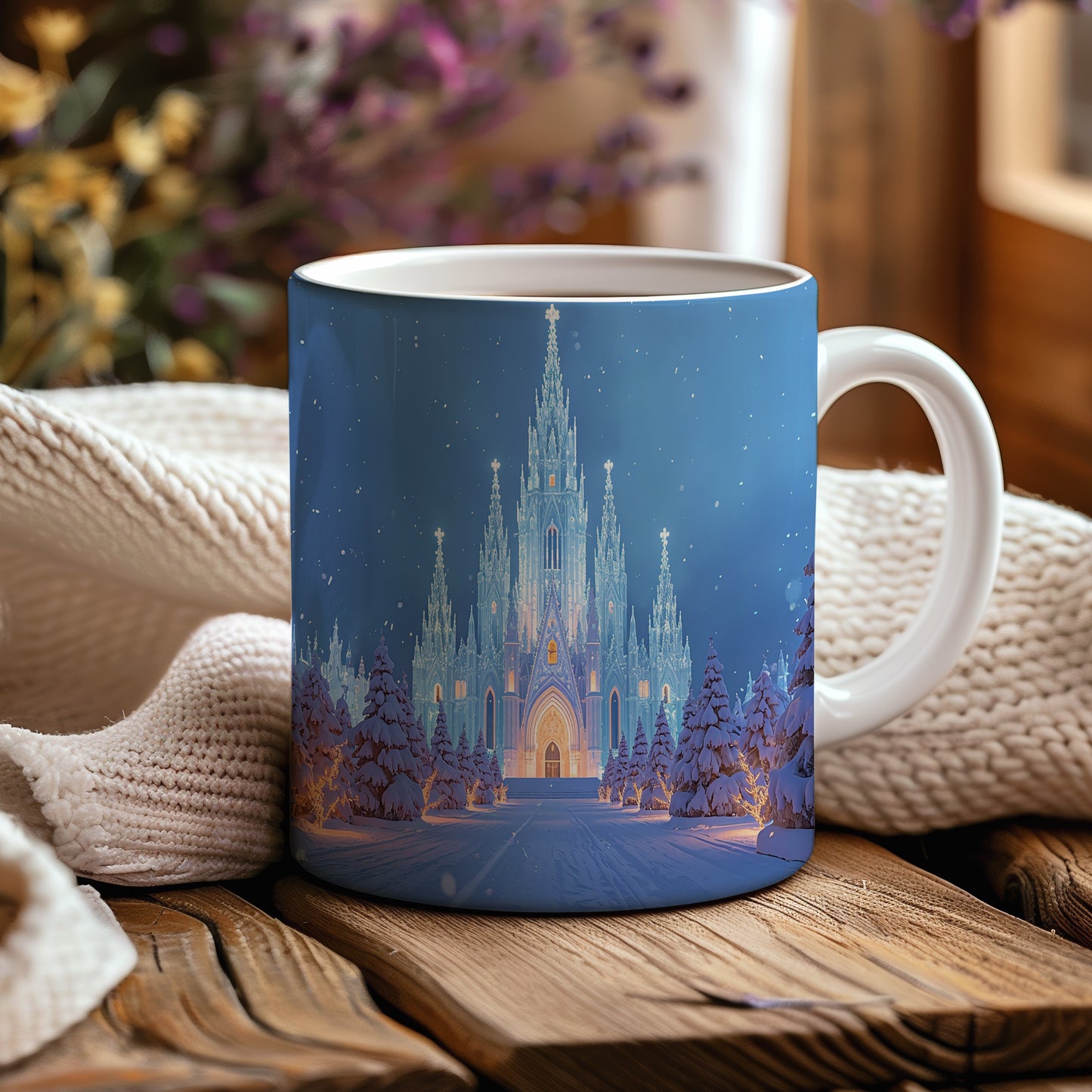 Hrnek s vánočním motivem – ledový chrám