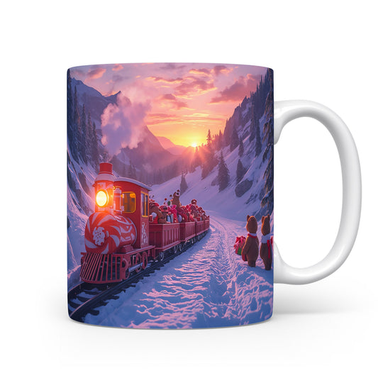 Vánoční hrnek s vláčkem.