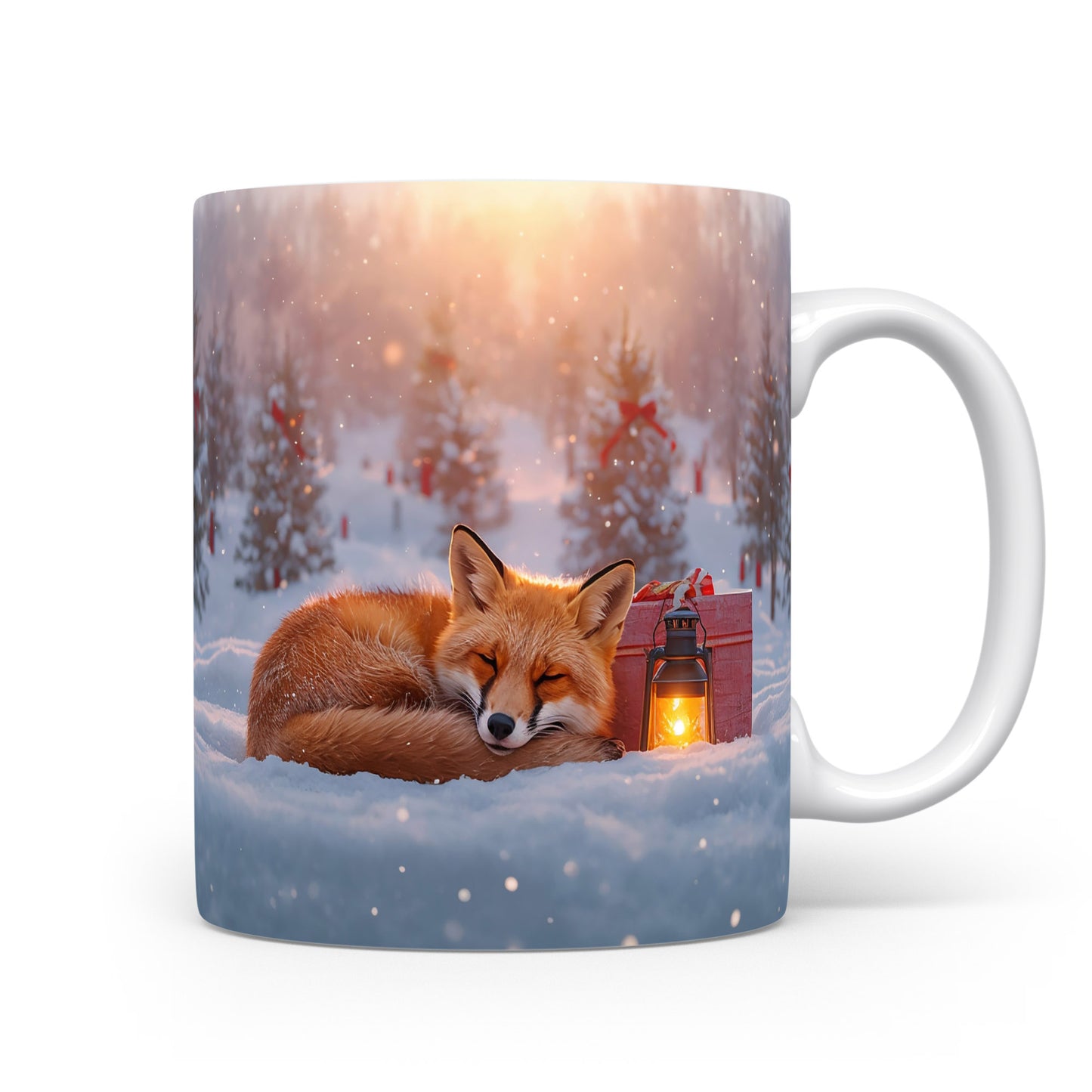 Hrnek s liškou a lucernou.