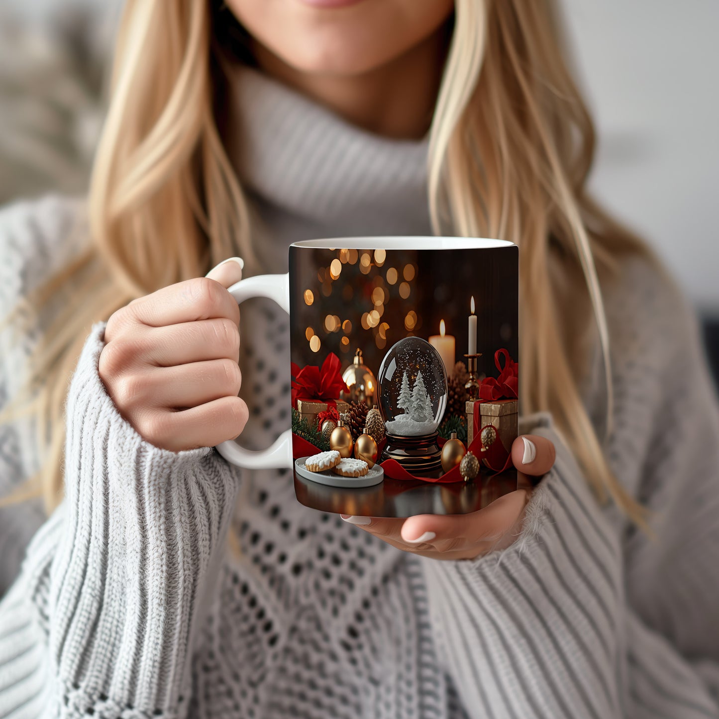 Hrnek s vánočním motivem – kouzelná sněhová koule