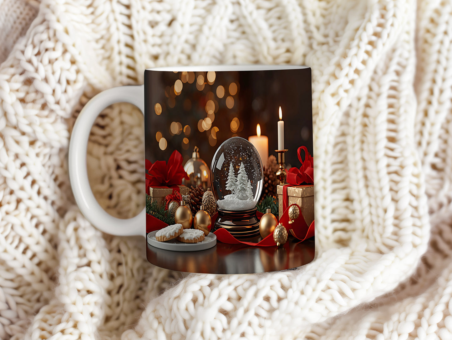 Hrnek s vánočním motivem – kouzelná sněhová koule