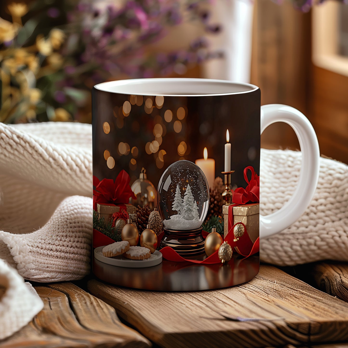 Hrnek s vánočním motivem – kouzelná sněhová koule