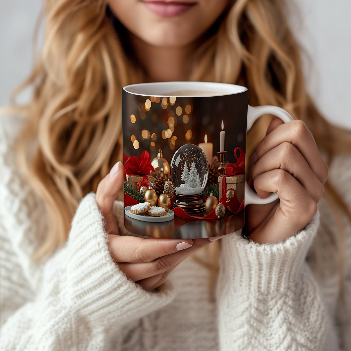 Hrnek s vánočním motivem – kouzelná sněhová koule