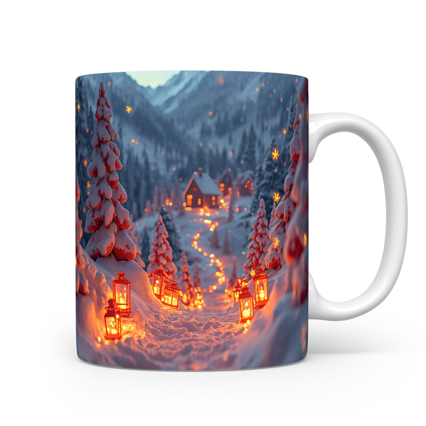 Hrnek s vánočními lucernami