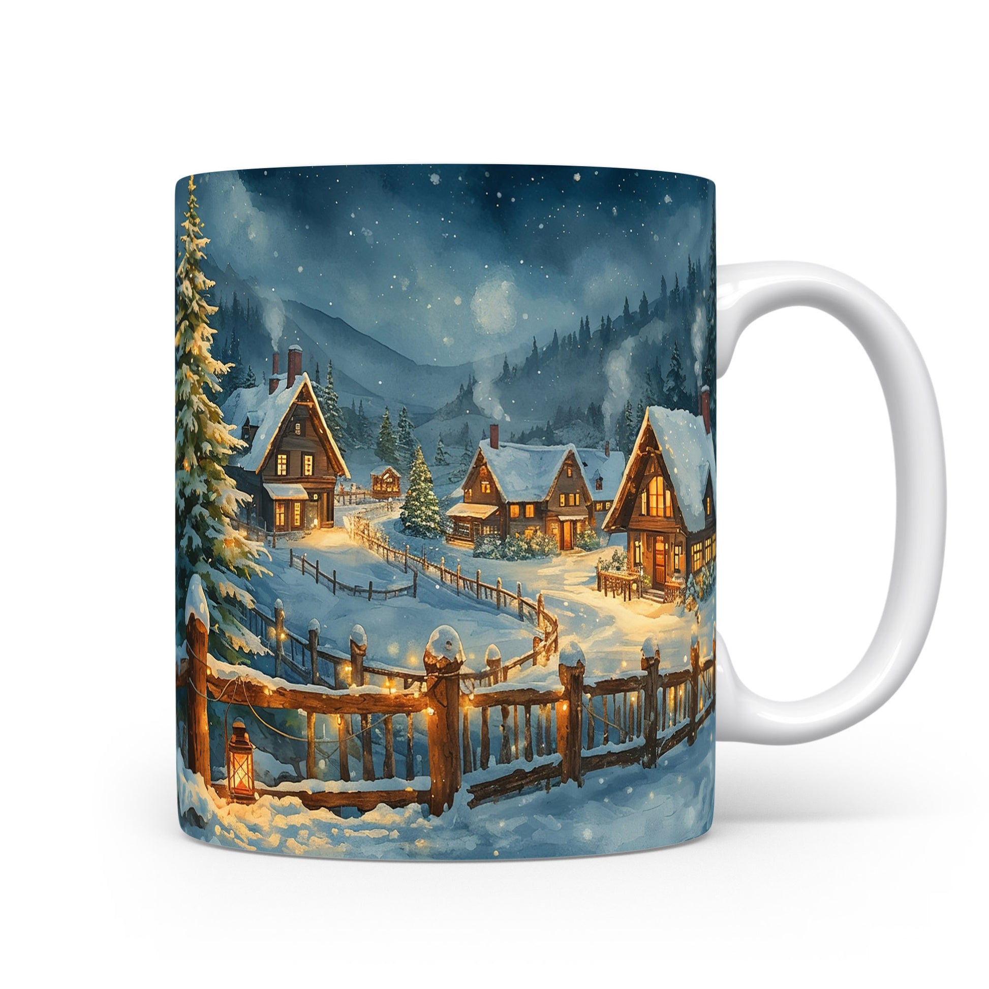 Vánoční hrnek s chaloupkou.