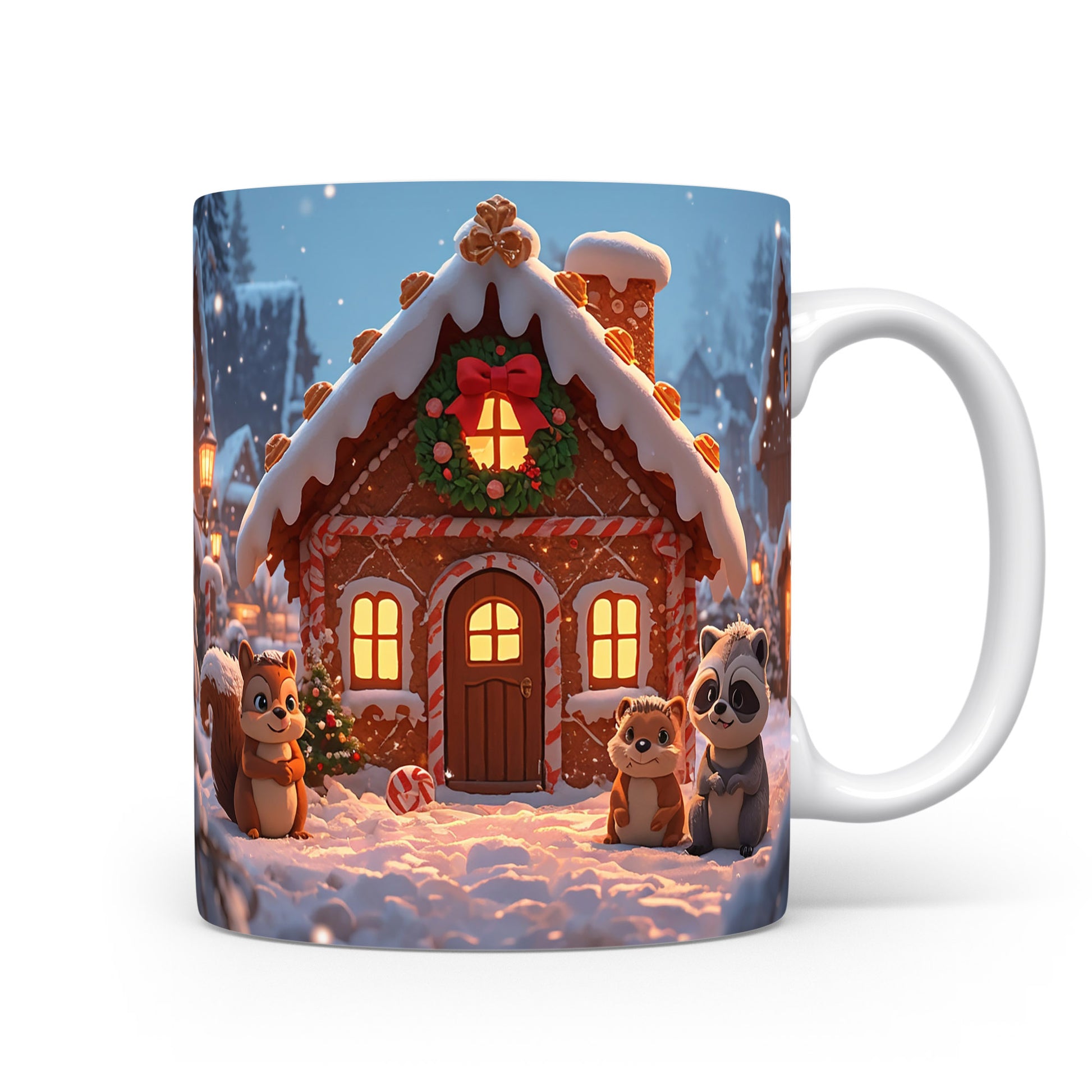 Vánoční hrnek s perníkovou chaloupkou.